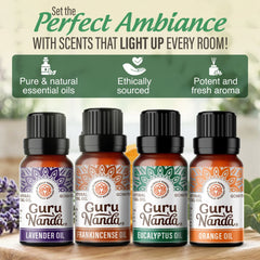 Four Essential Classics Set- Frankincense, Lavender, Eucalyptus, & Orange 4 x 15mL