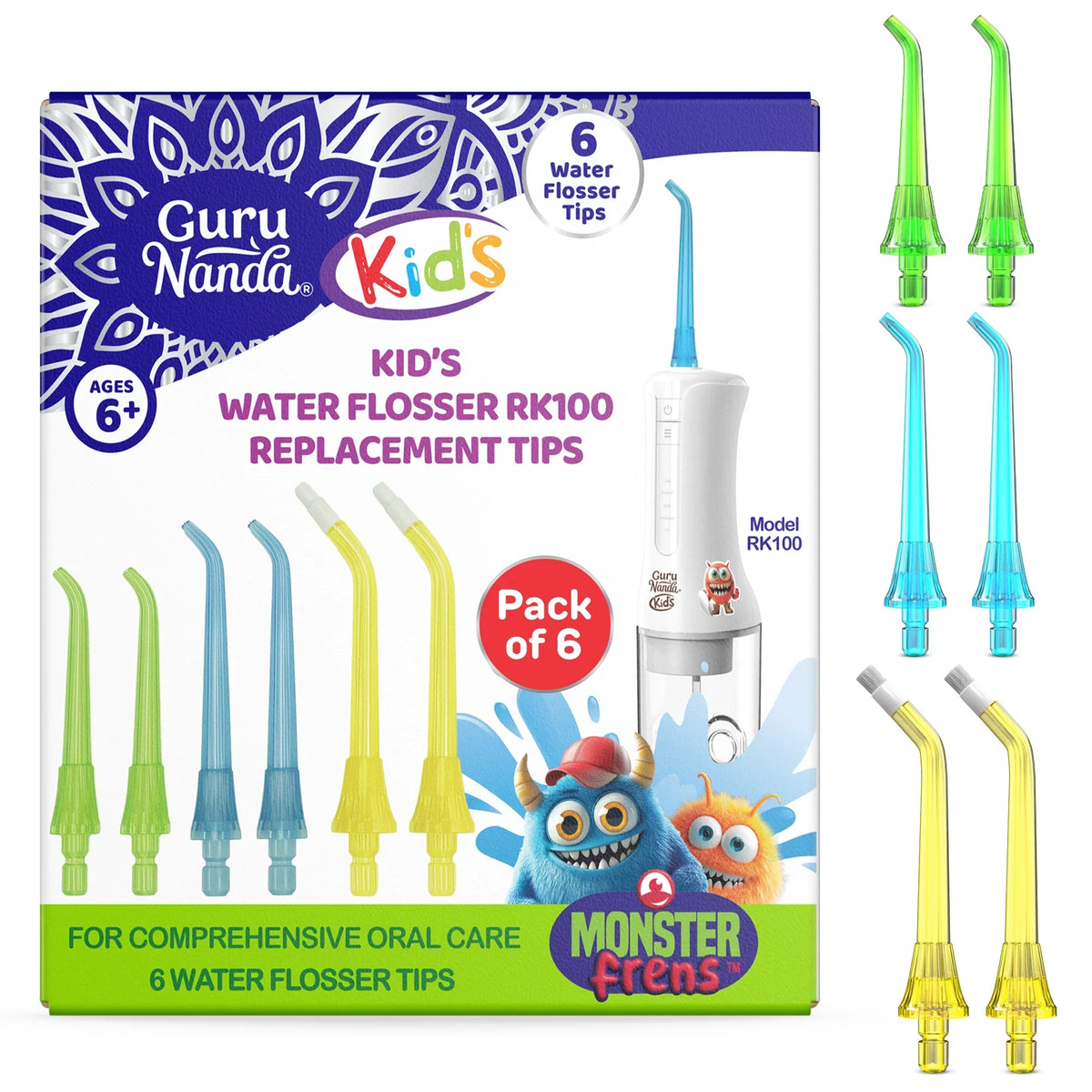 Kids Water Flosser Replacement Tips 6-Pack